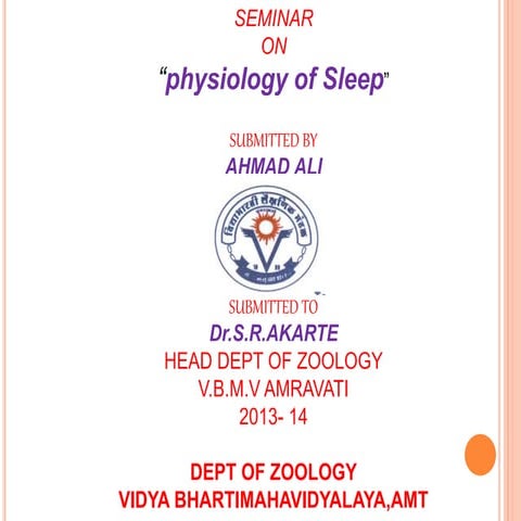 Physiology of sleep by jimmy