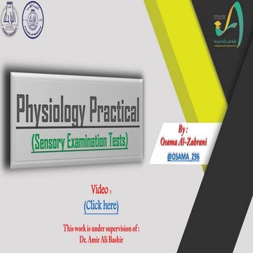 Physiology (sensory examination tests)