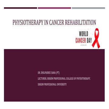 Physiotherapy in cancer rehabilitation