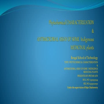 Phytochemical characterization &amp; antimicrobial assay of some  indigenous ...