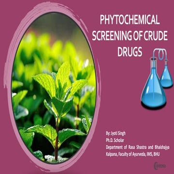 PHYTOCHEMICAL  Screening of crud drugs.pptx
