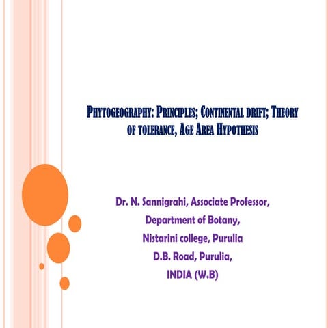 Phytogeography- A General Account with spl reference to continental drift, Ag...