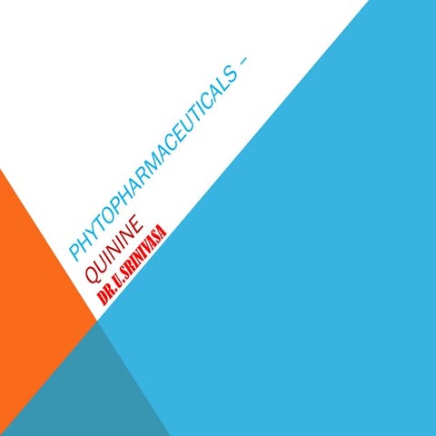  Phytopharmaceuticals -  By Dr.U.Srinivasa, Professor and Head, Srinivas coll...