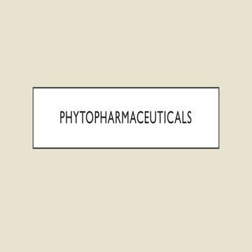 Phytopharmaceuticals