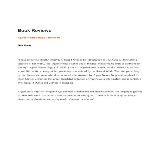 Poetry Ireland book reviews