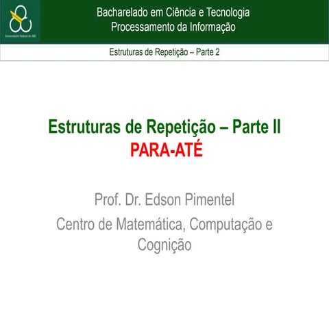 Aula 8 - Repetição PARA ATÉ - parte 1