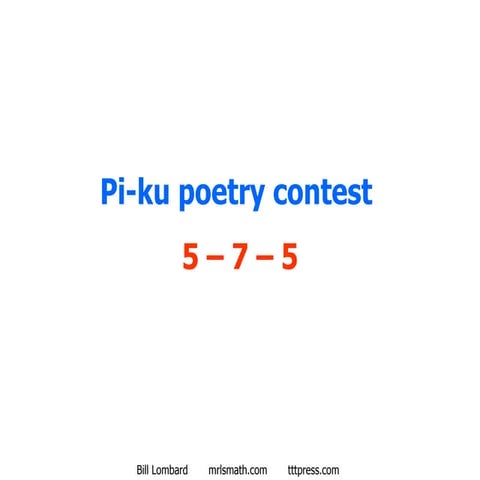 Pi Ku Poetry Contest | PPT