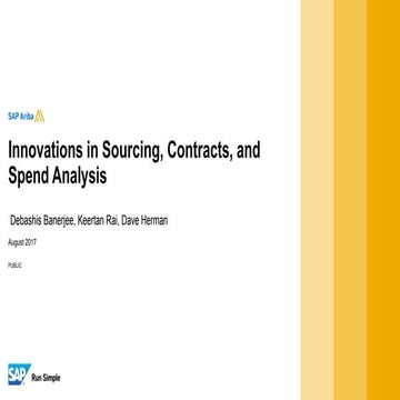 Recent Innovations in Sourcing, Contracts, and Spend Visibility - SID 51373