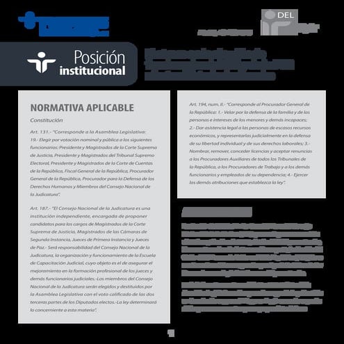El atraso en la elección de funcionarios del CNJ y de la PGR afecta el Estado...