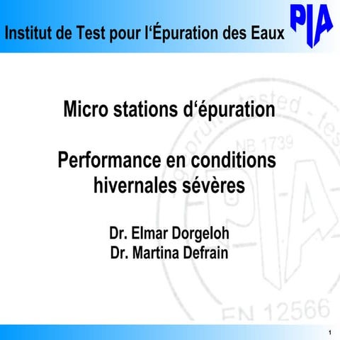 Micro stations d'épuration : Performance en conditions hivernales sévères