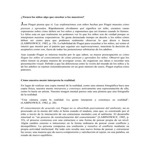 Piaget.cómo aprenden los niños