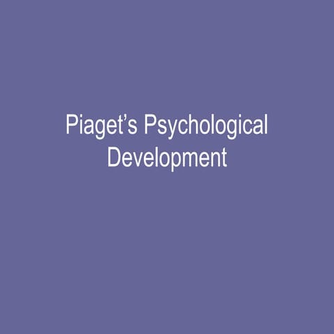 Piaget's theory is based on the idea that the developing child builds cogniti...