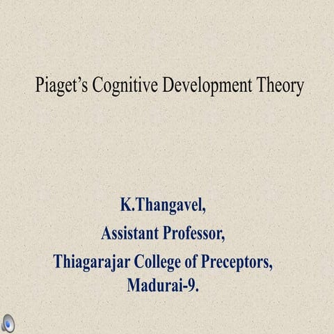 PIAGET'S COGNITIVE DEVELOPMENT THEORY