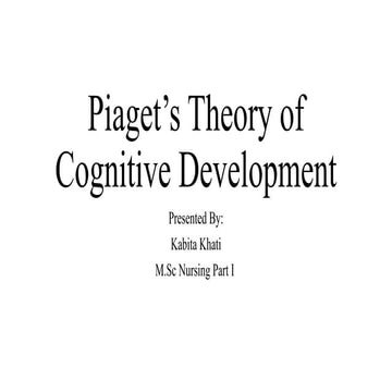 PIAGET'S TREORY  OF COGNITIVE DEVELOPMENT