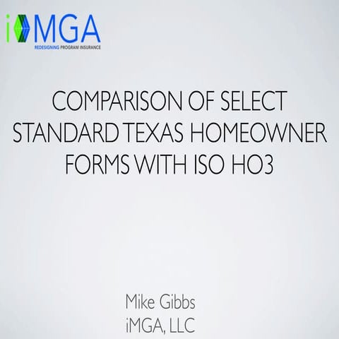 Texas and ISO Dwelling Fire Comparison presentation with notes | PDF