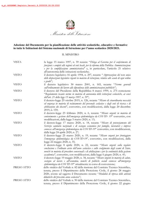 Piano scuola 2020/2021