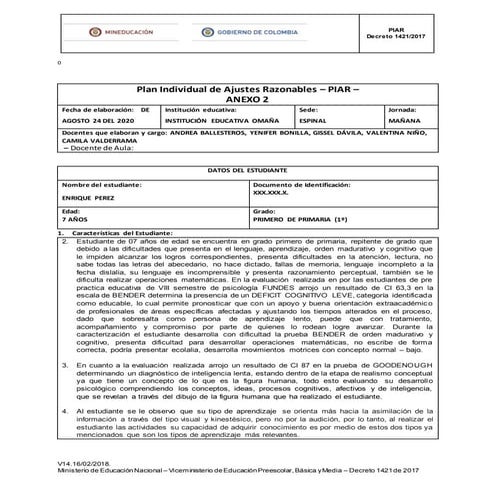 PIAR v 015. 2024 Plan Individual de ajustes razonables | DOCX