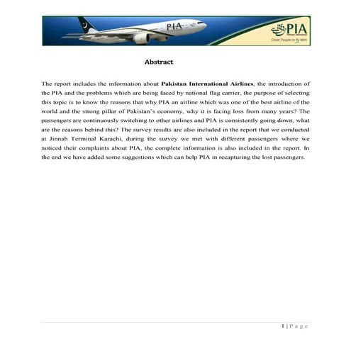 PIA Internship Report