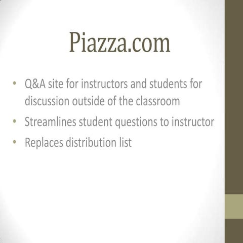 Piazza presentation