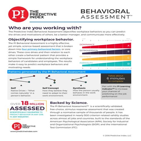 PI Behavioral Assessment Free from M.E.G. Roy