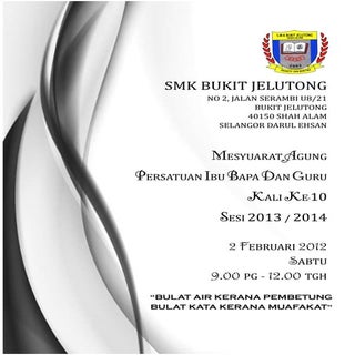 Mesyuarat Agung PIBG SMK Bukit Jelu...