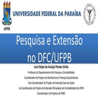 Pibic e extensão no DFC