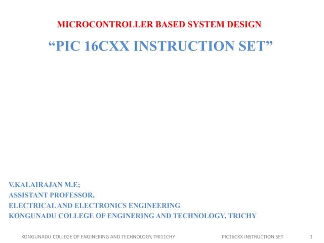 Pic16cxx instruction set