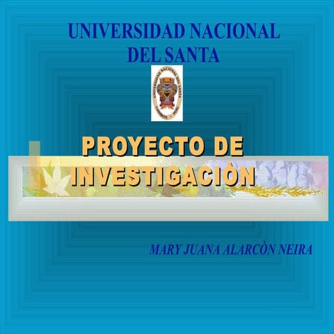 proyecto de investigacion. Generalidades