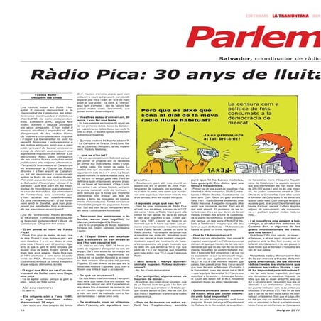 Entrevista amb Ràdio Pica  maig 2011