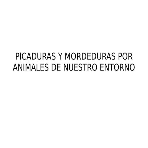 Picaduras y mordeduras por animales de nuestro entorno
