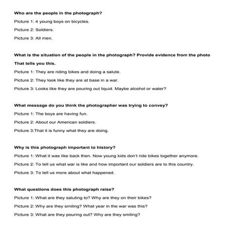 Picture analysis questions and answers | DOCX