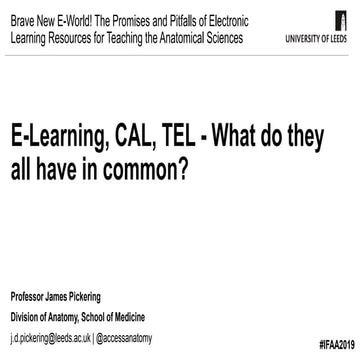 E-Learning, CAL, TEL - What do they all have in common? #IFAA2019