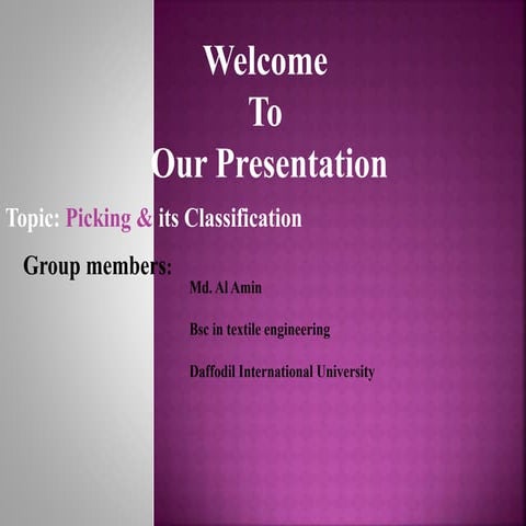 Picking and its classification