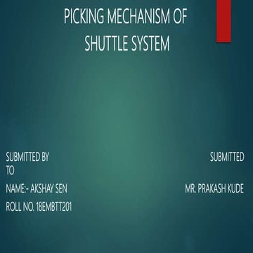 Picking mechnism of shuttle system