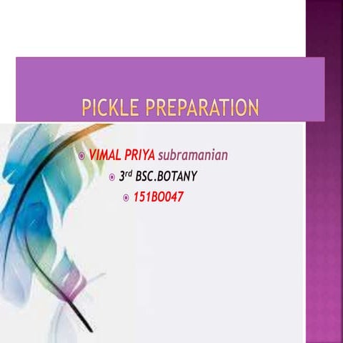 Pickle preparation