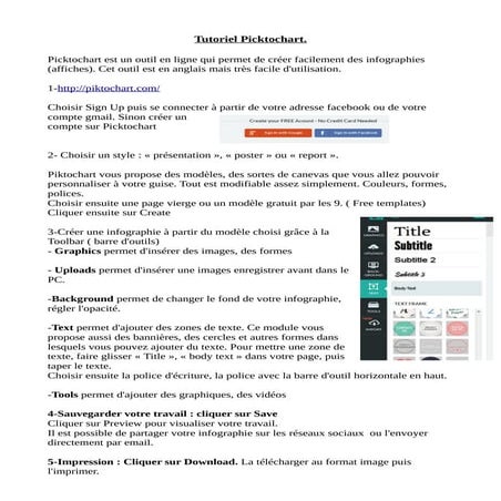 Piktochart le tutoriel | PDF