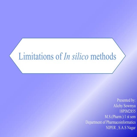 Limitations of in silico drug discovery methods