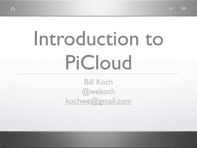 Introduction to PiCloud