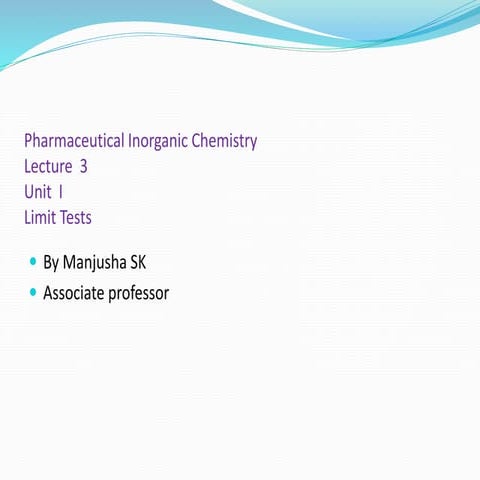 Pharmaceutical Inorganic Chemistry -B Pharmacy First Year -First semester -PI...