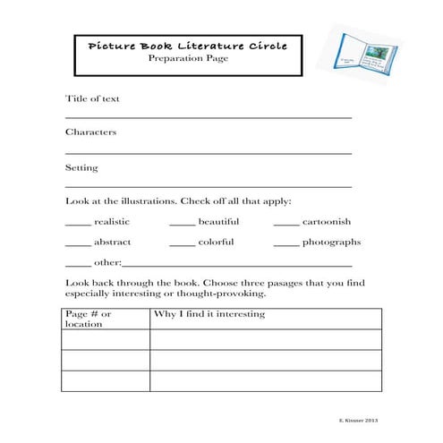 Picture book literature circles