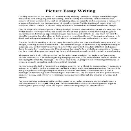 Picture Essay Writing. Quick Way To Write Essay - Anna Blog
