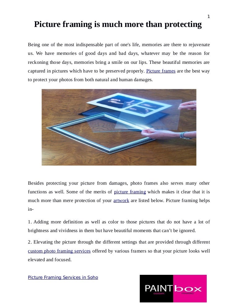 Importance of picture frames