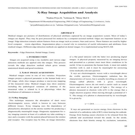 X-Ray Image Acquisition and Analysis