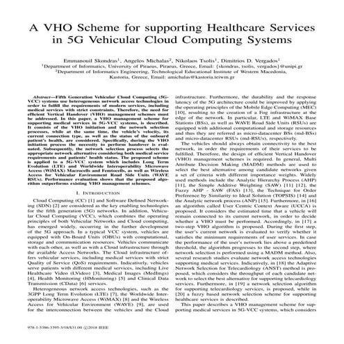A VHO Scheme for supporting Healthcare Services in 5G Vehicular Cloud Computi...