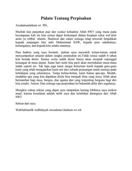 Pidato perpisahan kelas 6..