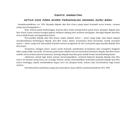 Pidato sambutan ketua osis