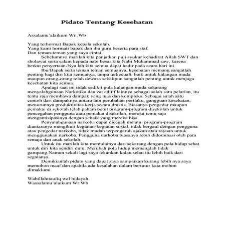 Pidato tentang kesehatan