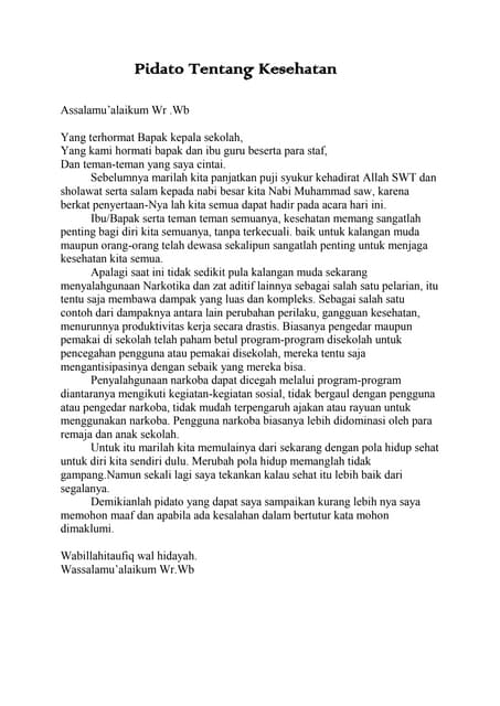 Pidato Tentang Kesehatan