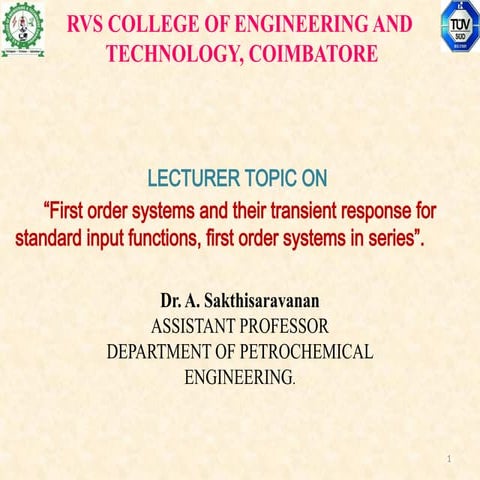 Process Dynamics Instrumentation Dynamics Control Pidc Pptx