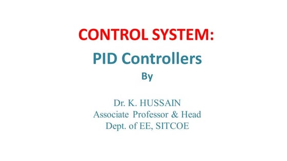 P, PI AND PID CONTROLLER | PPT